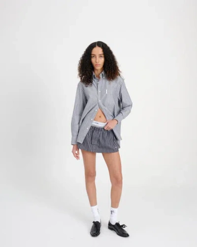 Hommegirls Mini Boxer Skirt / Bandeau Top In Gray