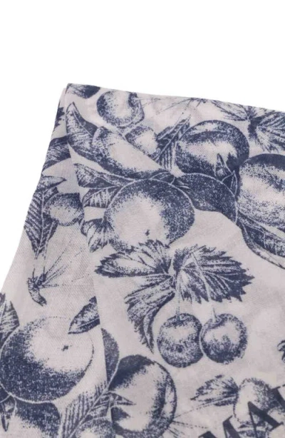 Maje Womens Fruit-print Modal And Cashmere Shawl Blue Fruits Print In Blue