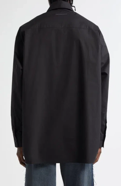 Mm6 Maison Margiela Numeric Motif Button-up Shirt In Black