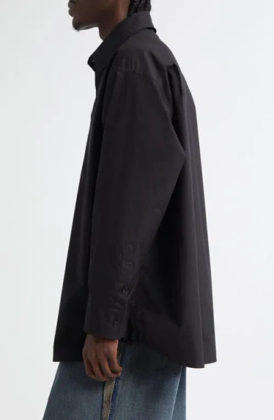 Mm6 Maison Margiela Numeric Motif Button-up Shirt In Black