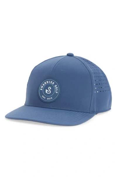 Swannies Wade Perforated Snapback Baseball Cap In Blue
