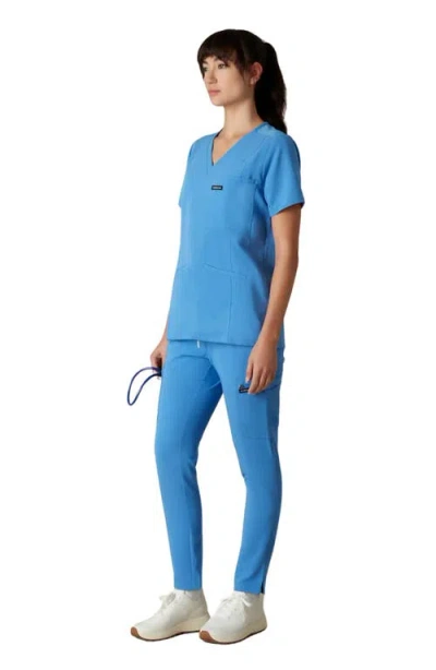 Members Only Bari 1-pocket V-neck Scrub Top For Women In Blue