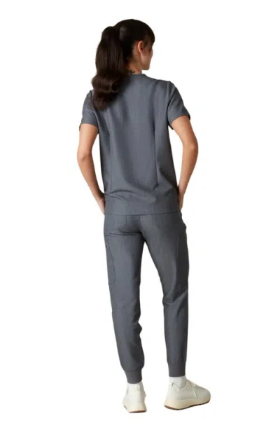 Members Only Siena 5-pocket V-neck Scrub Top In Gray