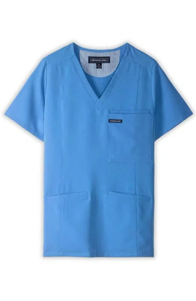 Members Only Bari 1-pocket V-neck Scrub Top For Women In Blue