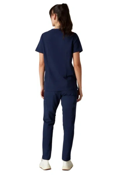 Members Only Siena 5-pocket V-neck Scrub Top In Blue