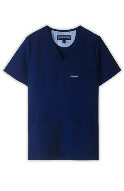 Members Only Siena 5-pocket V-neck Scrub Top In Blue
