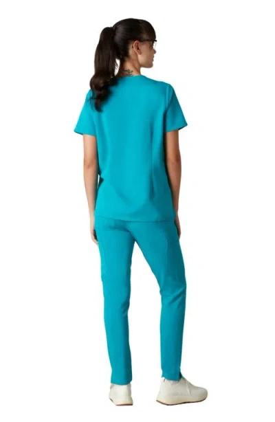 Members Only Siena 5-pocket V-neck Scrub Top In Blue
