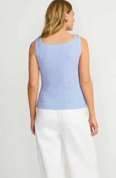 Lands' End High Retention Square Neck Tank Sweater In Blue