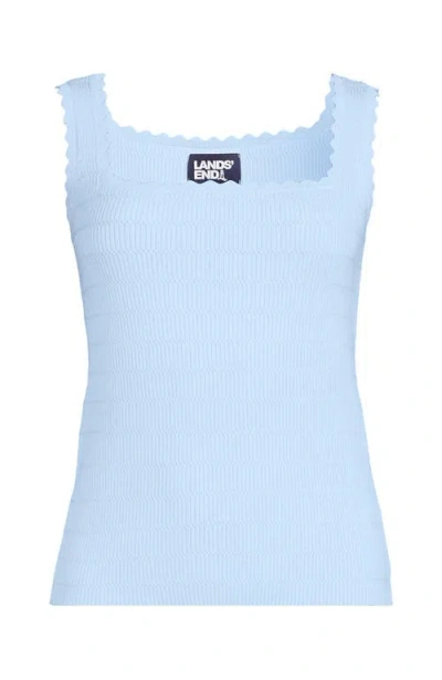 Lands' End High Retention Square Neck Tank Sweater In Blue
