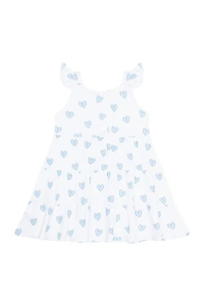 Nellapima Blue Heart Print Ruffle Dress