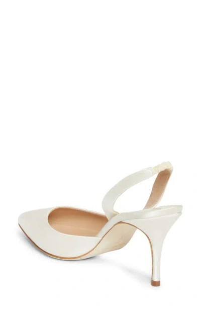 Manolo Blahnik Carolyne Slingback Pump In White