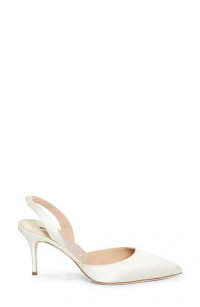 Manolo Blahnik Carolyne Slingback Pump In White