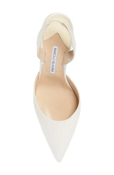 Manolo Blahnik Carolyne Slingback Pump In White