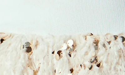 Endless Rose Feather & Sequin Strapless Minidress In White