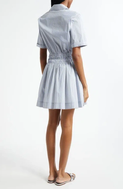 Veronica Beard Susan Stripe Cotton Blend Shirtdress In Blue
