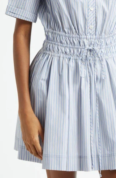 Veronica Beard Susan Stripe Cotton Blend Shirtdress In Blue