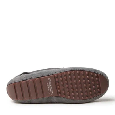 Dearfoams Fireside Mel Genuine Shearling Moccasin Slipper In Gray