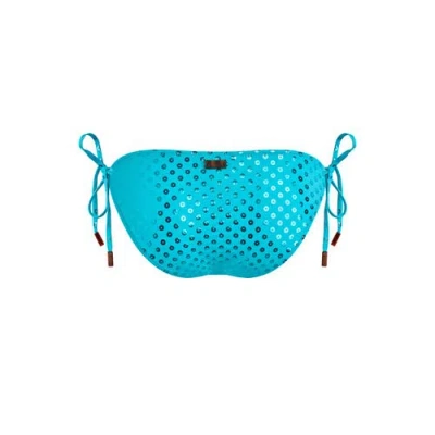 Vilebrequin Side Tie Bikini Bottom Relief Sparkling In Blue