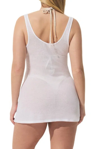 Skims Sheer Cotton Blend Mini Slip Dress In White