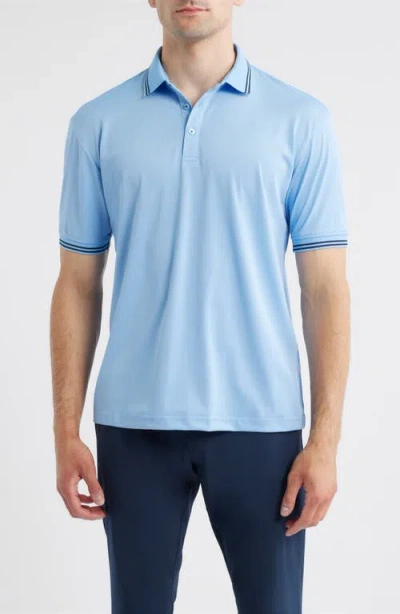 Swannies Thatcher Tipped Performance Polo In Blue