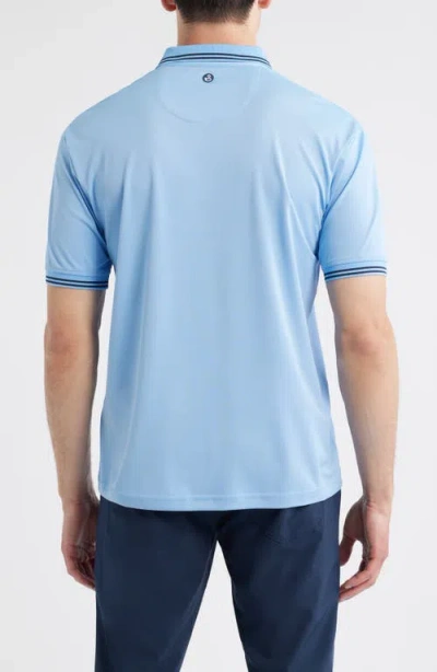 Swannies Thatcher Tipped Performance Polo In Blue