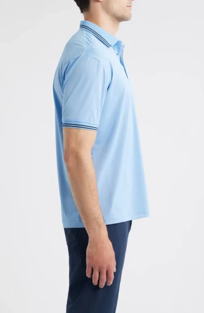 Swannies Thatcher Tipped Performance Polo In Blue