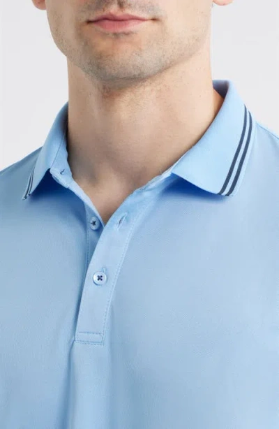 Swannies Thatcher Tipped Performance Polo In Blue