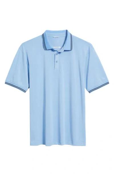 Swannies Thatcher Tipped Performance Polo In Blue