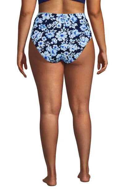 Lands' End Ribbed Smoothing High Waisted Bikini Bottoms