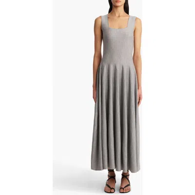 Khaite Jodie Square-neck Sleeveless Maxi Dress In Gray