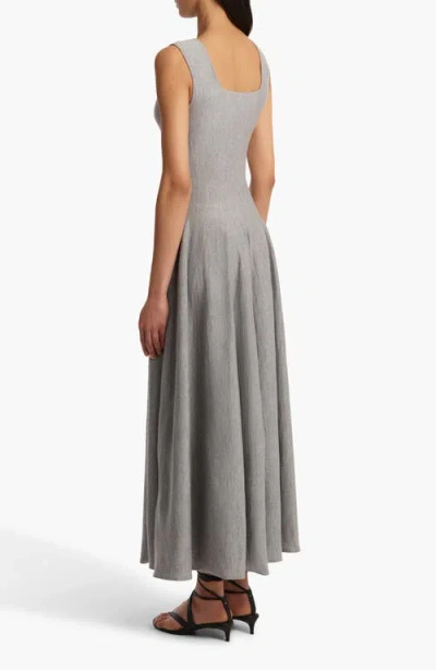 Khaite Jodie Square-neck Sleeveless Maxi Dress In Gray