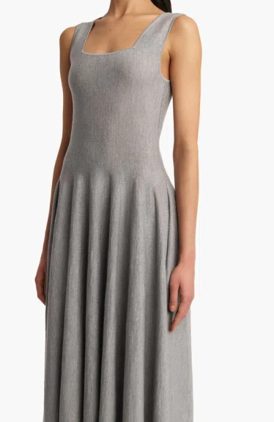 Khaite Jodie Square-neck Sleeveless Maxi Dress In Gray