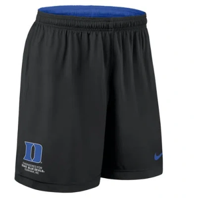 Nike Men's Royal/black Duke Blue Devils 2025 Sideline Reversible Performance Shorts In Blue