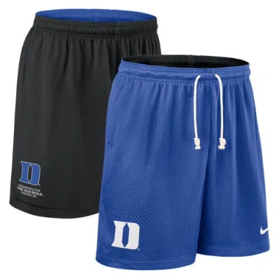 Nike Men's Royal/black Duke Blue Devils 2025 Sideline Reversible Performance Shorts In Blue