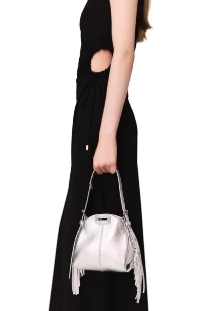 Maje Cutout Waist Maxi Dress In Black