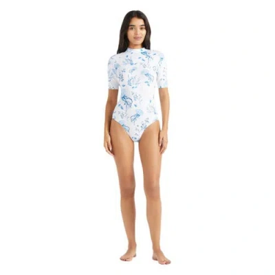 Vilebrequin Uv Protection One-piece Rashguard Medusa And Shells In Blue