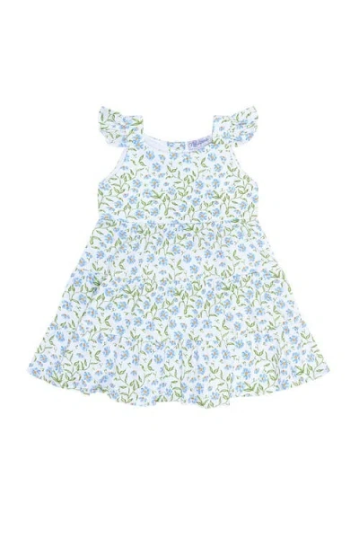 Nellapima Blue Vines Print Ruffle Dress