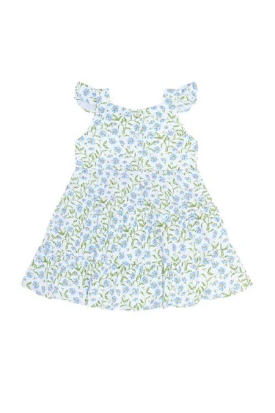 Nellapima Blue Vines Print Ruffle Dress