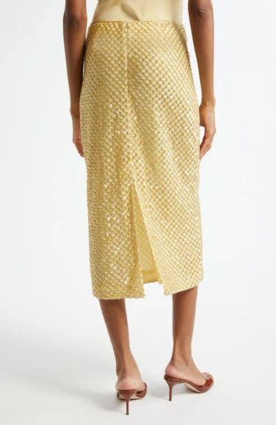 Veronica Beard Allora Bead-embellished Chiffon Midi Skirt