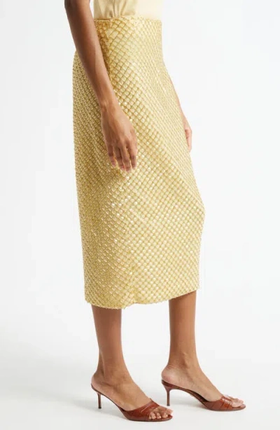 Veronica Beard Allora Bead-embellished Chiffon Midi Skirt