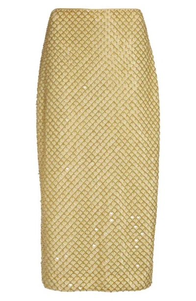 Veronica Beard Allora Bead-embellished Chiffon Midi Skirt