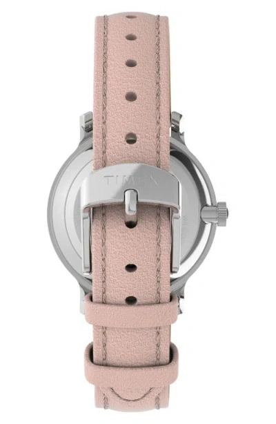 Timex Women's Analog Pink Leather Strap Watch, 31mm