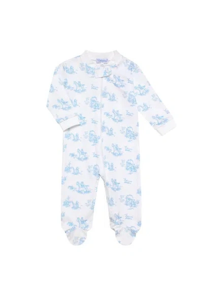 Nellapima Blue Toile Zipper Footie