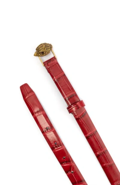Kurt Geiger London Croc Embossed Leather Belt