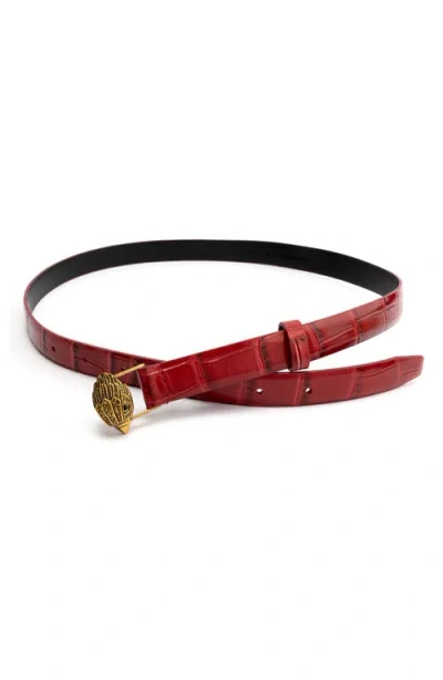 Kurt Geiger London Croc Embossed Leather Belt