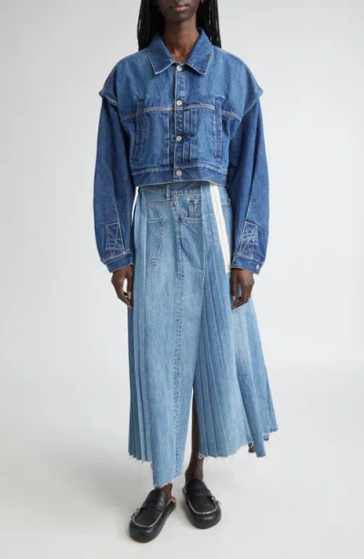 Kuro Remake Denim Mark Vi Maxi Skirt In Blue