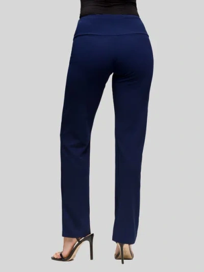24seven Comfort Apparel Comfortable Stretch High Waist Dress Pants In Blue