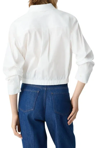 Theory Fixed Sleeve Cotton Blend Button-up Bubble Shirt
