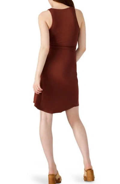 Steve Madden Archer Side Tie Sleeveless Dress In Brown
