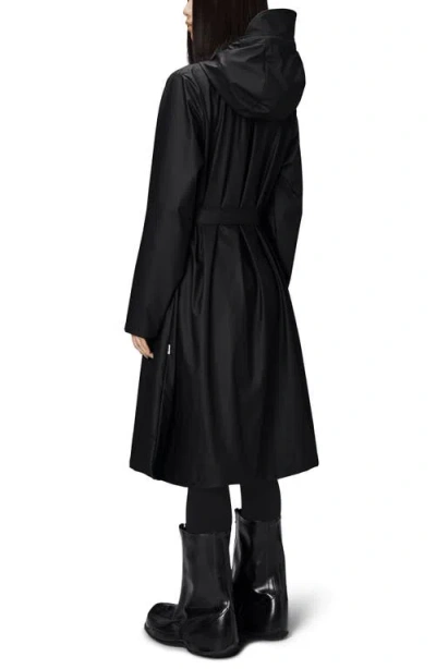 Rains Waterproof A-line Long Raincoat In Black